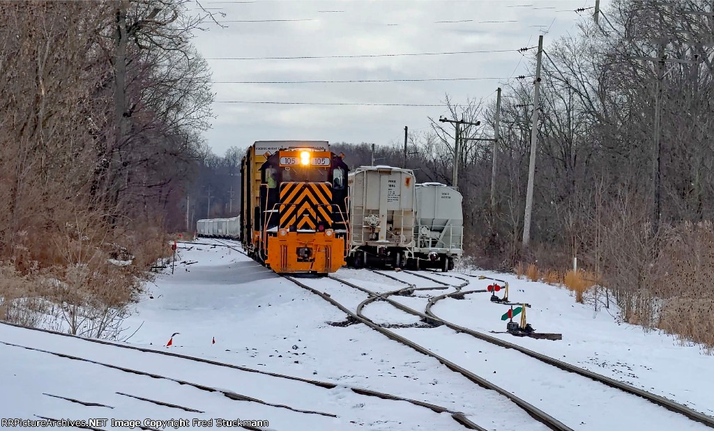 WE 105 would wait here for a time until the yard crew would finish its work.